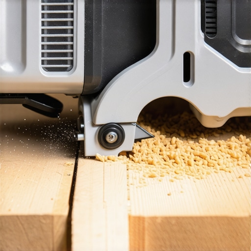 Ubodna testera u radu na drvetu Close-up detalj ubodne testere koja seče drvo u radionici