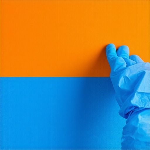 Uklanjanje krep trake sa zida Oštra ivica geometrijskog oblika na zidu nakon skidanja trake