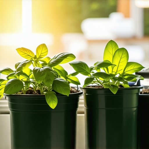 Uzgoj začinskog bilja u recikliranim posudama na prozorskoj dasci sa reflektorom od folije.