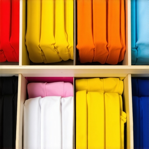 Vertikalno slaganje odeće u fioci Savršeno složene majice vertikalnom metodom u garderoberu sa pregradama