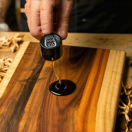 Završna obrada personalizovane daske uljem Mazanje drvene daske za sečenje mineralnim uljem