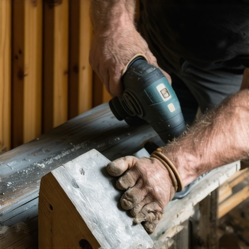 Brušenje drvenog uzglavlja kreveta Osoba brusi drveno uzglavlje kreveta brusilicom u radionici