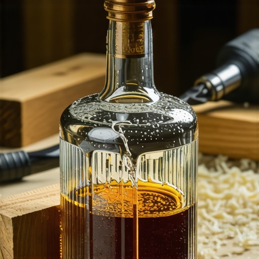 Detaljan prikaz bušenja rupe u staklenoj flaši pomoću dijamantske burgije i vode