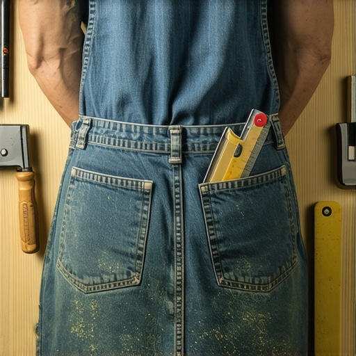 DIY Kecelja od starih farmerki Ručno pravljena kecelja za radionicu od starog džinsa sa alatima u džepovima