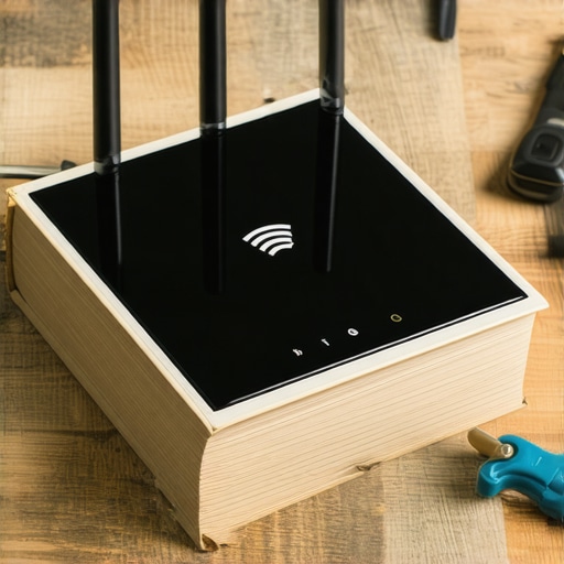 Skrivanje rutera unutar šuplje knjige na radnom stolu