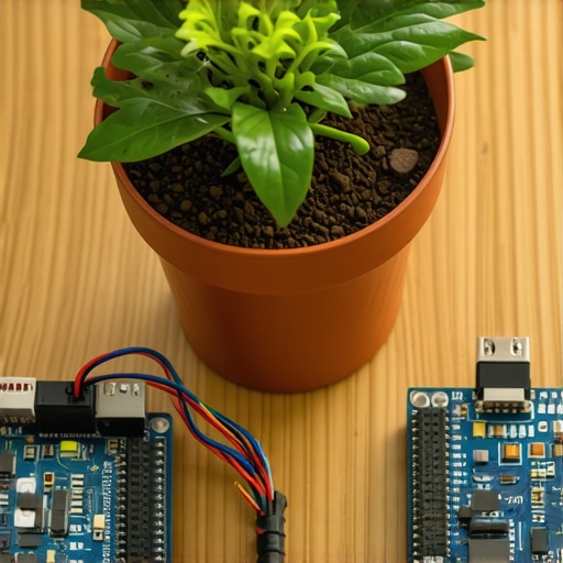 DIY Moisture Sensor Build Kapacitivni senzor vlage povezan na Arduino u saksiji sa cvećem