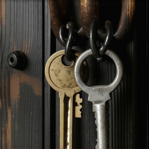 DIY čiviluk od starih ključeva detalji Unikatan čiviluk napravljen od savijenih starih ključeva na rustičnom drvetu