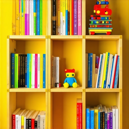 Polica za knjige napravljena od drvenih gajbi u dečijoj sobi