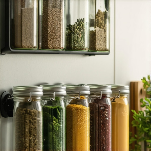 Magnetne teglice sa začinima na metalnoj ploči u kuhinji