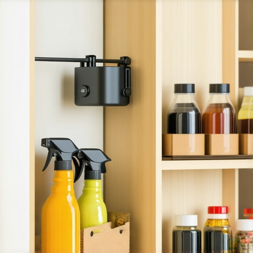 DIY organizacija kuhinje bez troška Unutrašnjost kuhinjskog elementa organizovana pomoću šipke za zavese i kartonskih pregrada