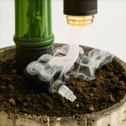 Plastična flaša u saksiji za navodnjavanje kap po kap