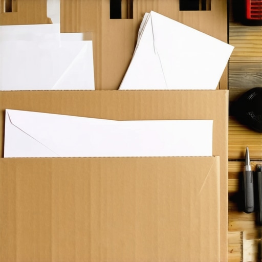 Ručno napravljen organizator za poštu na drvenom stolu sa skalpelom