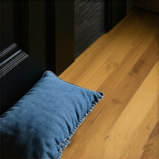 Ručno rađena zaštita od promaje postavljena na dnu drvenih vrata radi uštede energije.