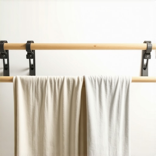 Zidna drvena sušilica za veš montirana u malom kupatilu