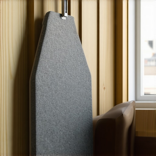 Sklopivi sto za peglanje sa klavir šarkom na zidu malog stana