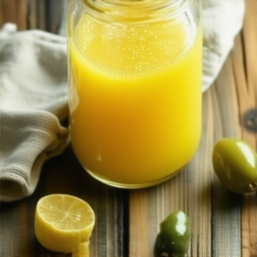 Domaća polir pasta od maslinovog ulja i limuna Staklena tegla sa prirodnom pastom za poliranje drveta pored drvene daske