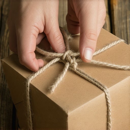 Ekološko pakovanje poklona bez trake Vezivanje čvora na platnu za pakovanje poklona