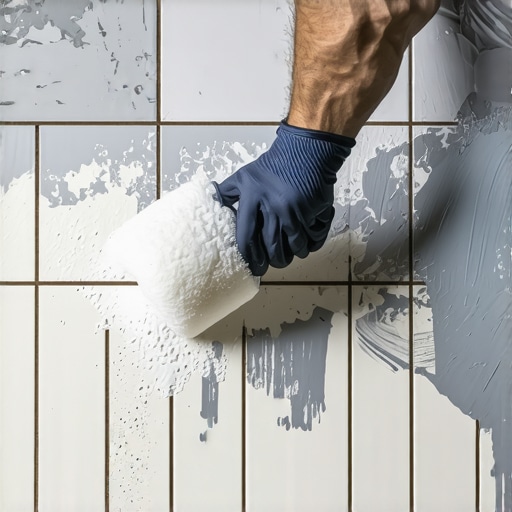 Farbanje kupatilskih pločica valjkom Detaljan prikaz farbanja starih pločica epoksidnom bojom pomoću valjka od pene