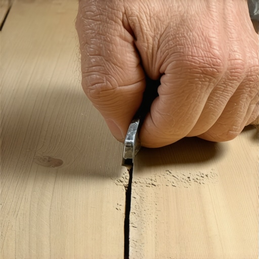 Majstor koristi dleto za uklanjanje oštećene daske laminata sa poda