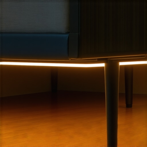 Detaljan prikaz montiranja LED trake ispod drvenog kreveta sa toplim osvetljenjem