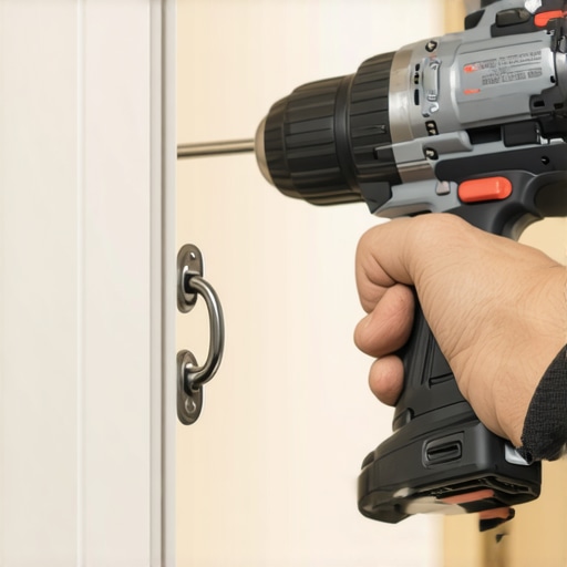 Postavljanje nosača za šipku u ormaru pomoću bušilice