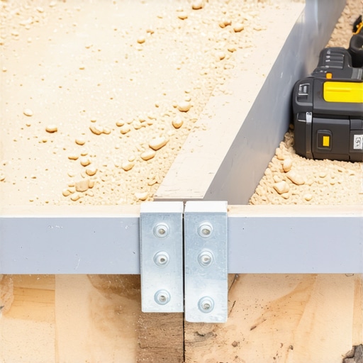 Detalj spoja kompozitnih dasaka i aluminijumskih profila za visoku leju