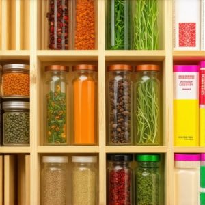 Kako organizovati fioke sa začinima uz drvene pregrade