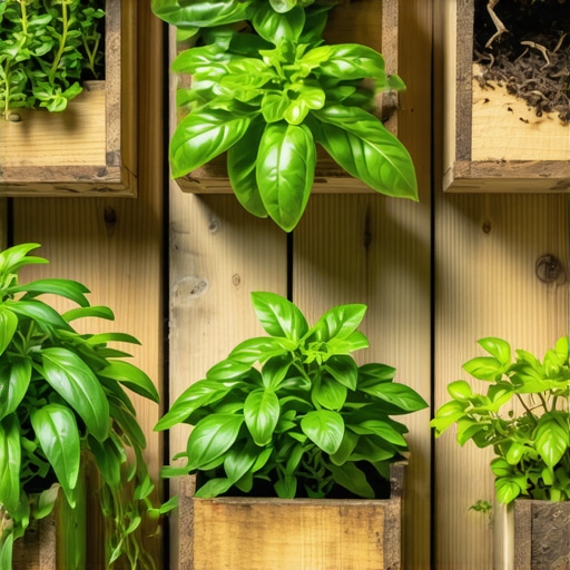 Vertikalni začinski vrt od drvenih letvica na balkonu