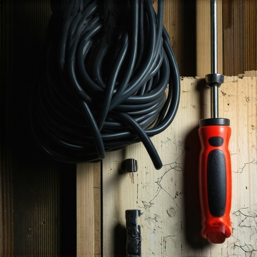 Stari kablovi i polomljen alat na radnom stolu