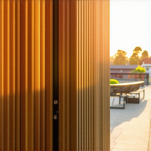 Moderni balkonski paravan od drvenih letvica Detaljan prikaz drvenih letvica na balkonu sa pravilnim razmakom i inox šrafovima