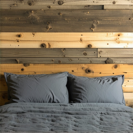 Gotovo moderno uzglavlje kreveta napravljeno od starih paleta u spavaćoj sobi