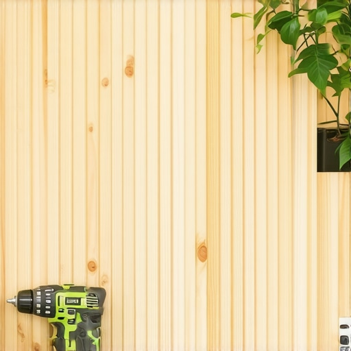 Detaljan prikaz sklapanja moderne pregrade od drvenih letvica u enterijeru