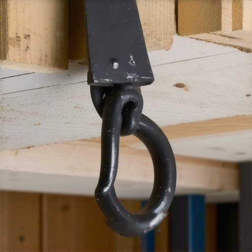 Montaža kuke za bicikl na plafon garaže Čelična kuka sa gumenom zaštitom montirana u drvenu plafonsku gredu