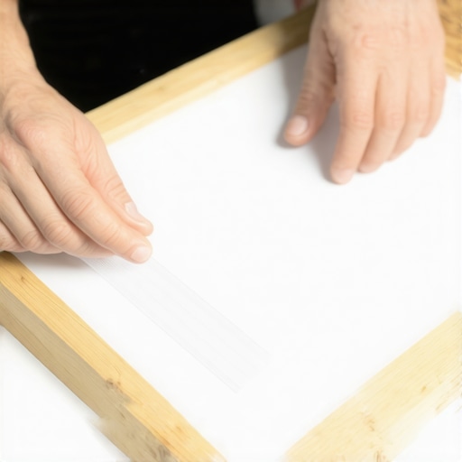 Postavljanje specijalne adhezivne trake na ram slike bez bušenja