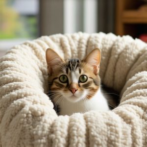 Napravite topli krevet za mačku od starih vunenih čarapa