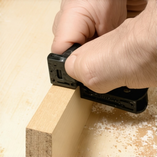 Majstor lepi drveno ojačanje na ivicu police šperploče pomoću stega