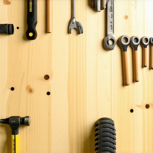 Zidna tabla za alat u radionici od brezove šperploče sa organizovanim alatima