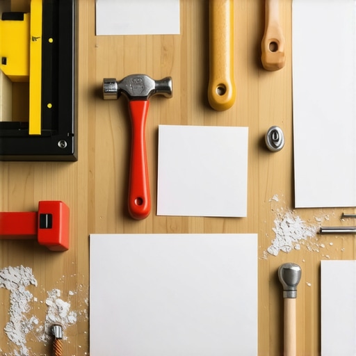 Alati za precizno raspoređivanje ramova na zidu uključujući libelu i tiplove