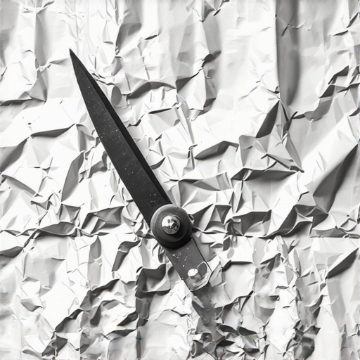 Detaljan prikaz oštrenja makaza pomoću aluminijumske folije u radionici