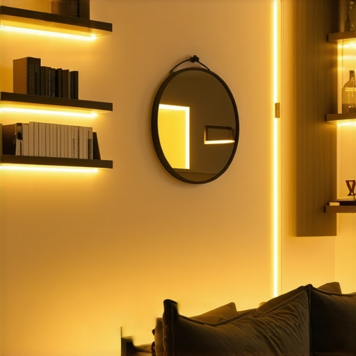 Toplo LED osvetljenje u maloj garsonjeri bez vidljivih kablova