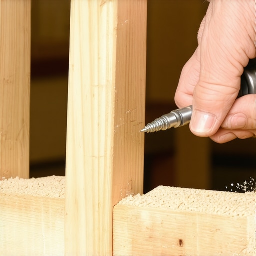 Majstor buši pilot rupu u drvenoj stolici za popravku bez lepka