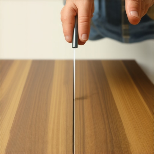 Ruka nanosi mazivo u spoj laminata kako bi se zaustavila škripa bez podizanja poda