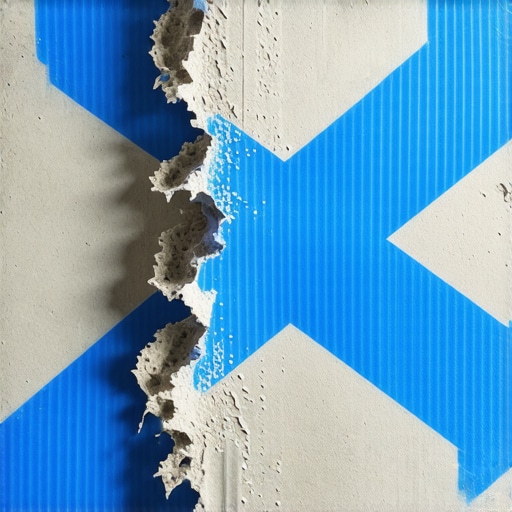 Pravilno bušenje zida uz pomoć krep trake Krupni kadar burgije koja buši zid preko krep trake za sprečavanje pucanja maltera