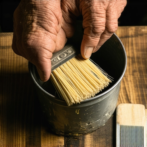 Pravilno čišćenje četke od uljane boje Čišćenje četke u razređivaču na majstorskom stolu