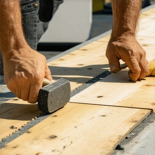 Detaljan prikaz spajanja drvenih deking ploča na balkonu