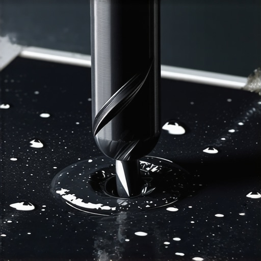 Dijamantska burgija buši rupu u pločici uz hlađenje vodom