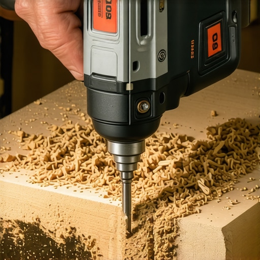 Ruka majstora podešava obrtni moment na profesionalnoj bušilici u radionici