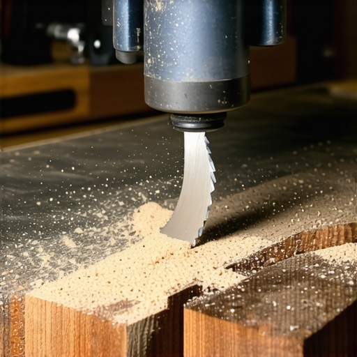 Detaljan prikaz ubodne testere u radu na drvetu