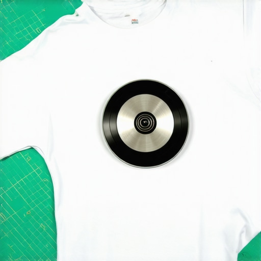 Precizno sečenje pamučne majice rotacionim nožem Rotacioni nož seče staru pamučnu majicu na zelenoj podlozi za DIY krpe bez dlačica