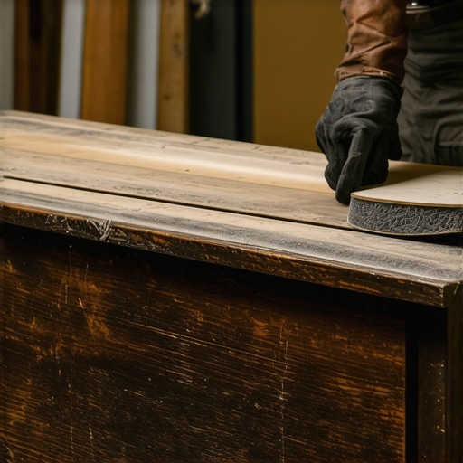 Šmirglanje stare drvene komode pre nanošenja nove boje